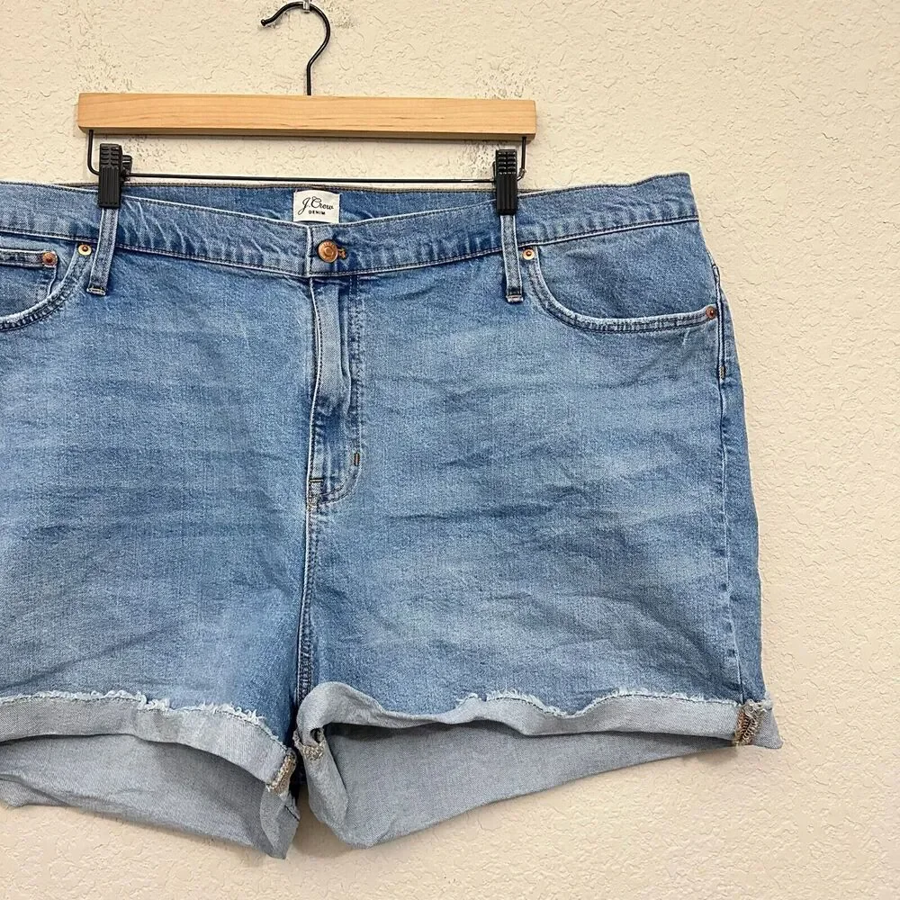 J. CREW High-Rise Denim Shorts in Tea Time Wash #AV425